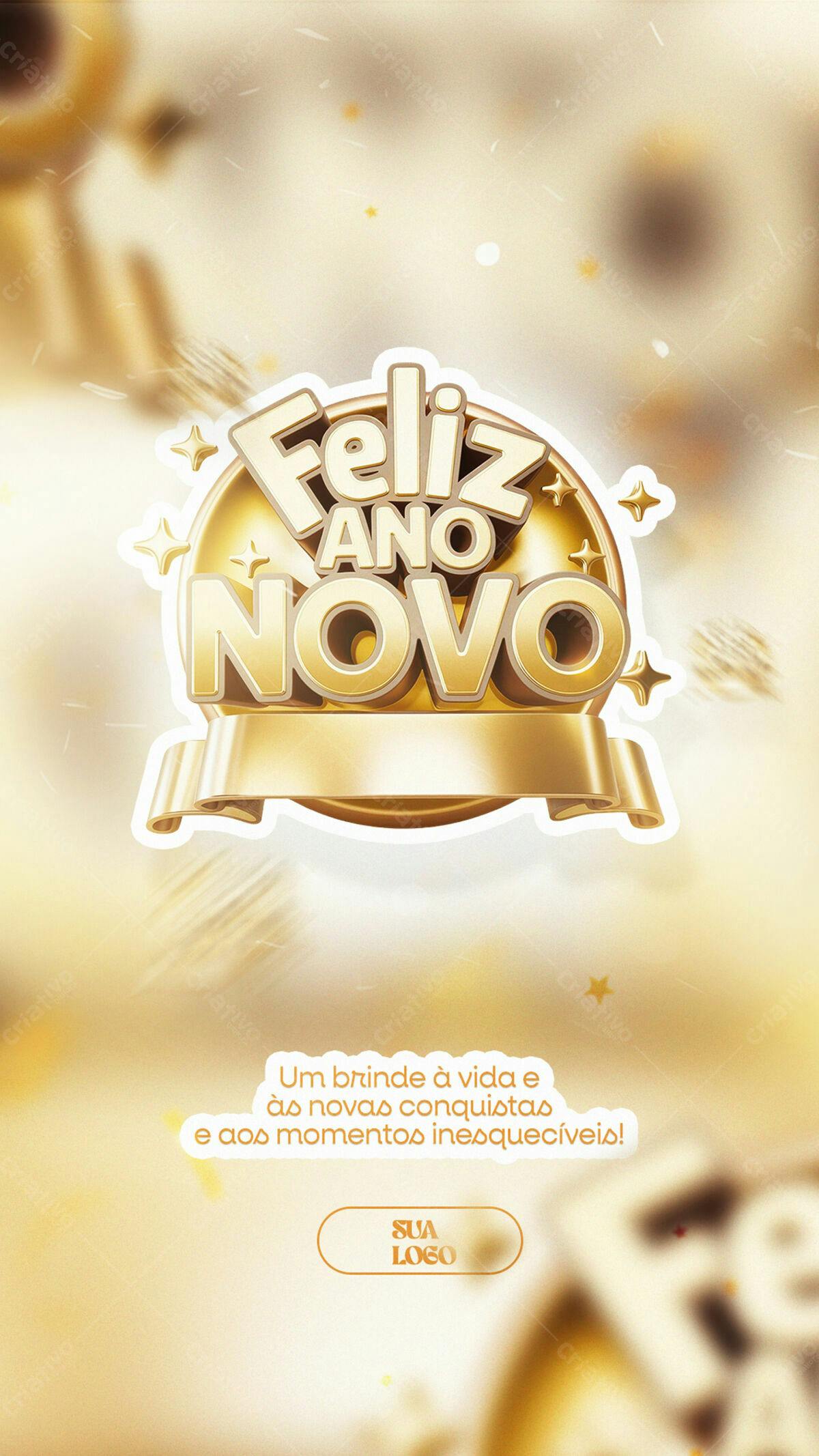 Story para Feliz Ano Novo PSD Editável