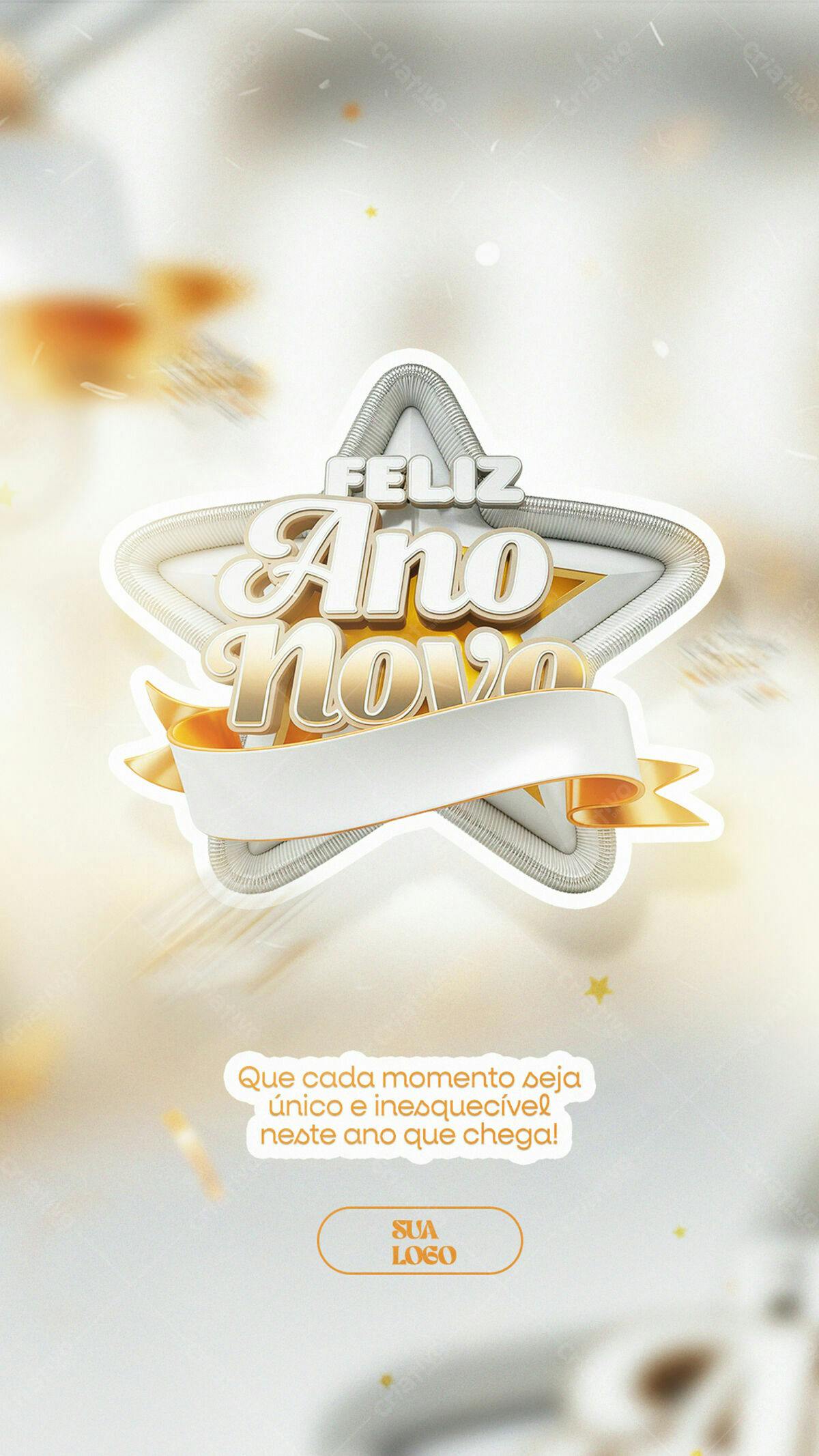 Flyer Feliz Ano Novo PSD Editável