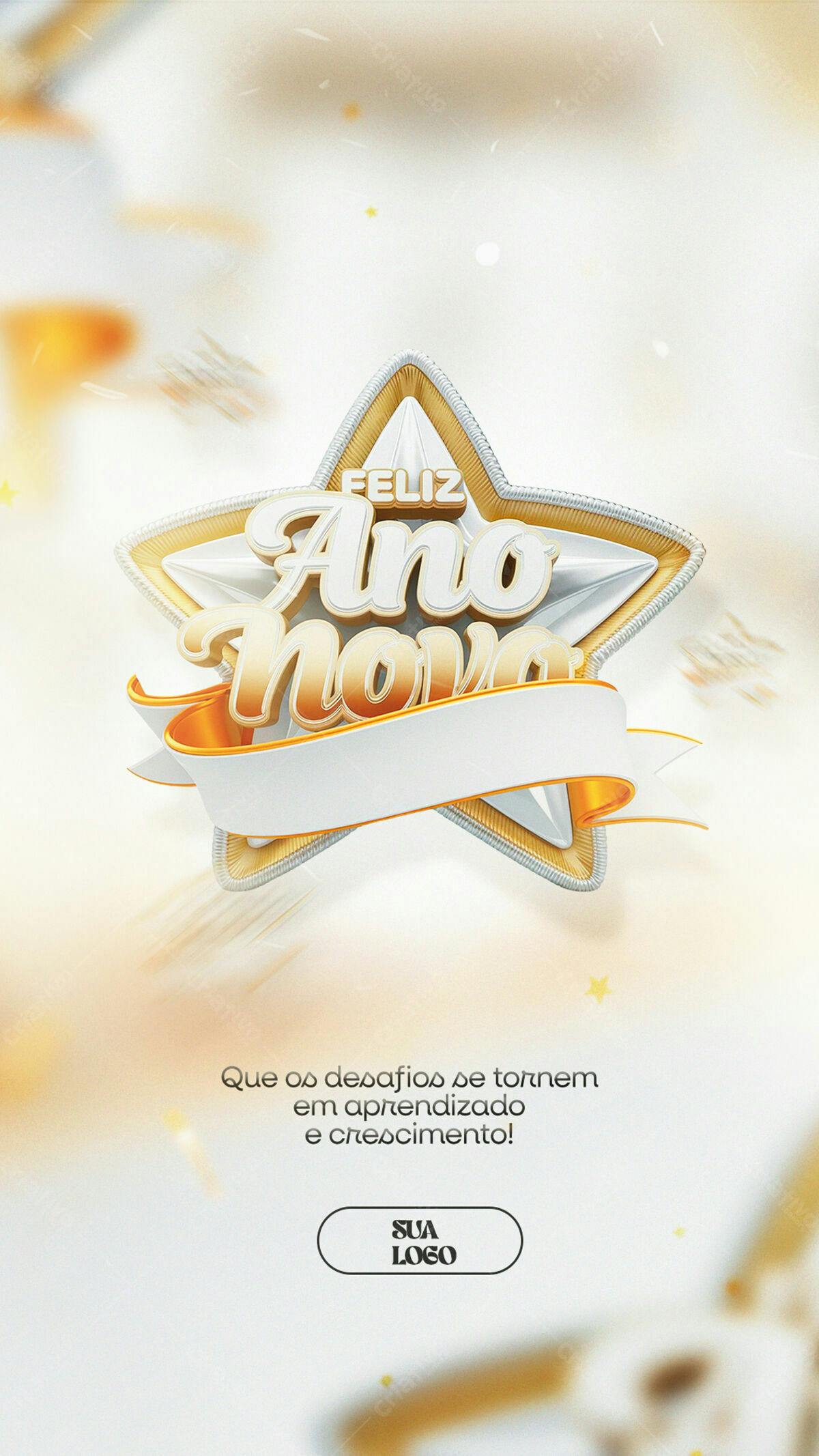 Flyer Feliz Ano Novo PSD Editável
