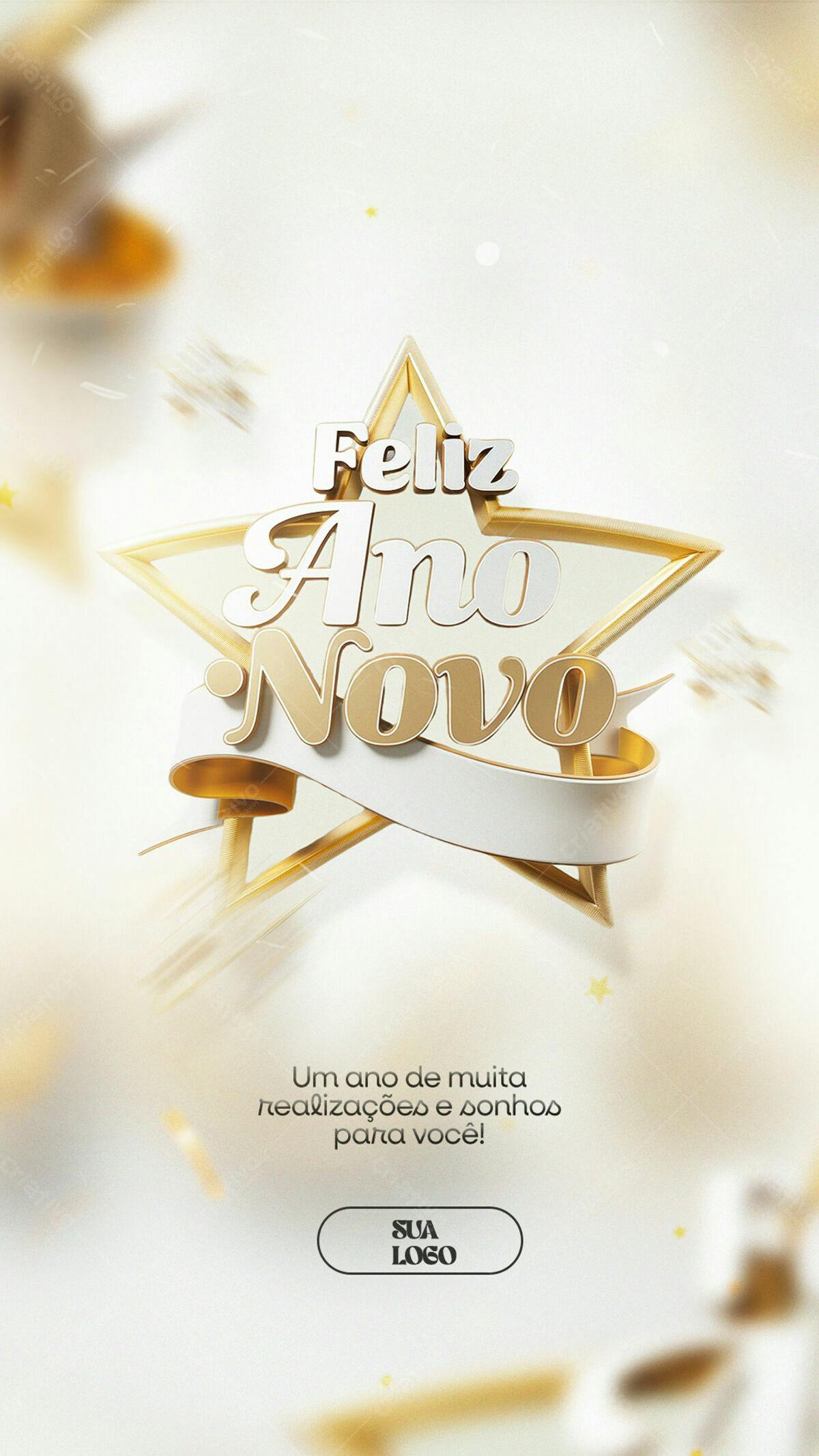 Flyer Feliz Ano Novo PSD Editável