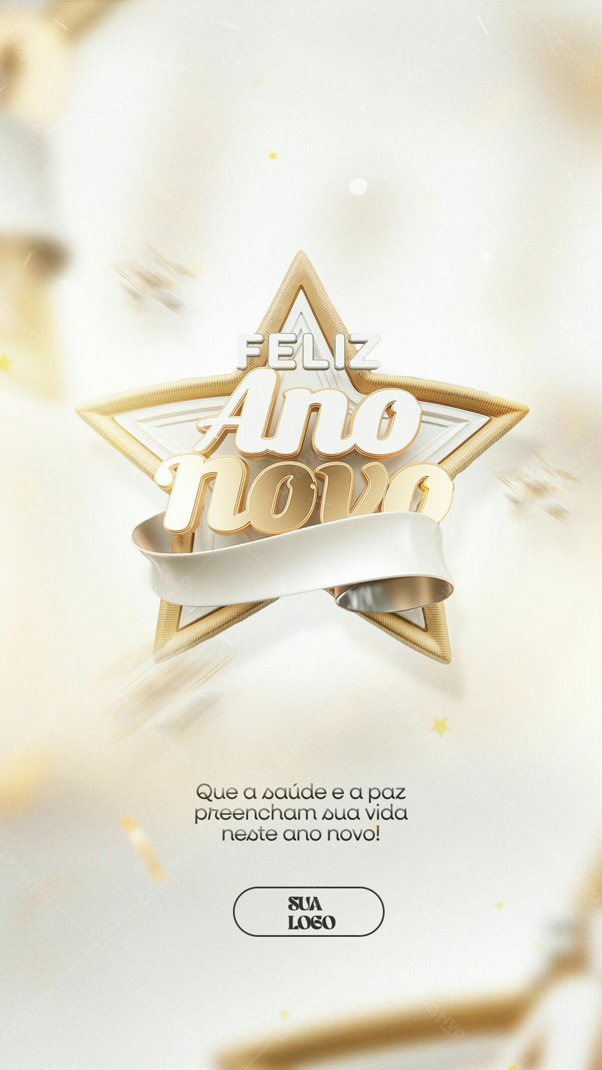 Flyer Feliz Ano Novo PSD Editável