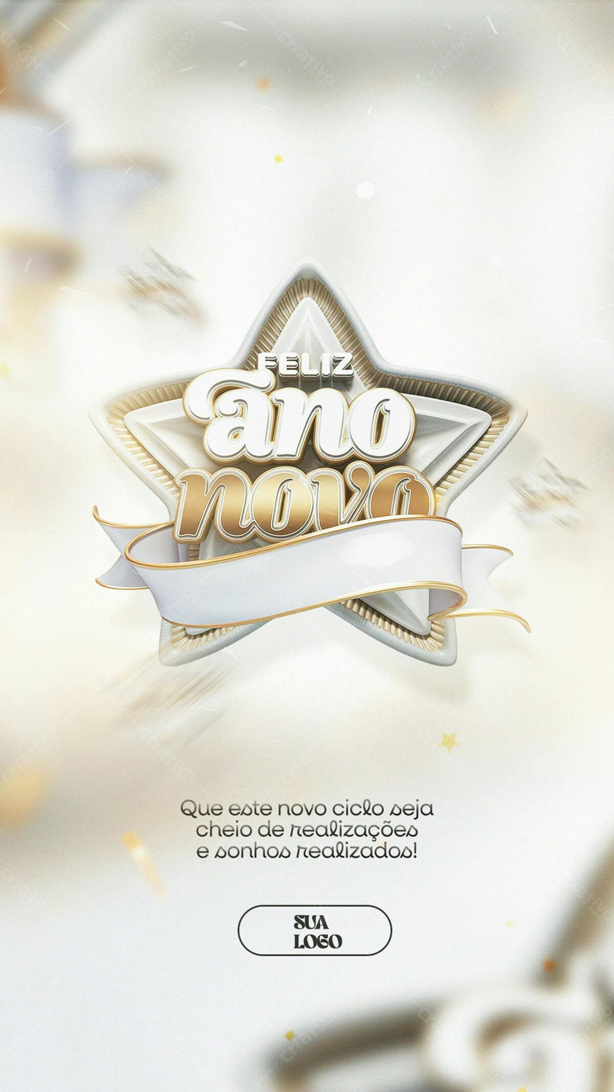 Flyer Feliz Ano Novo PSD Editável