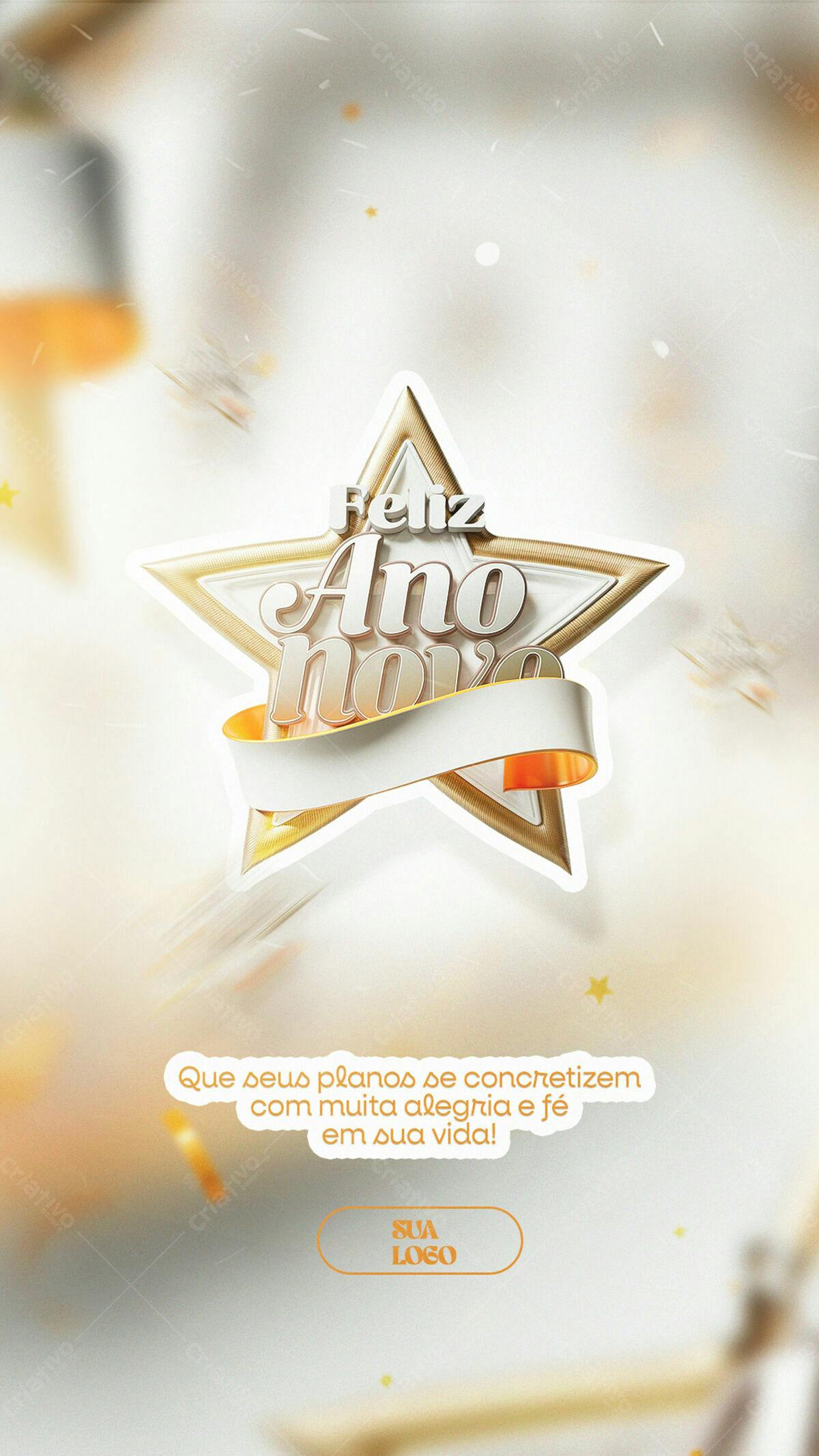 Postagem Feliz Ano Novo PSD Editável