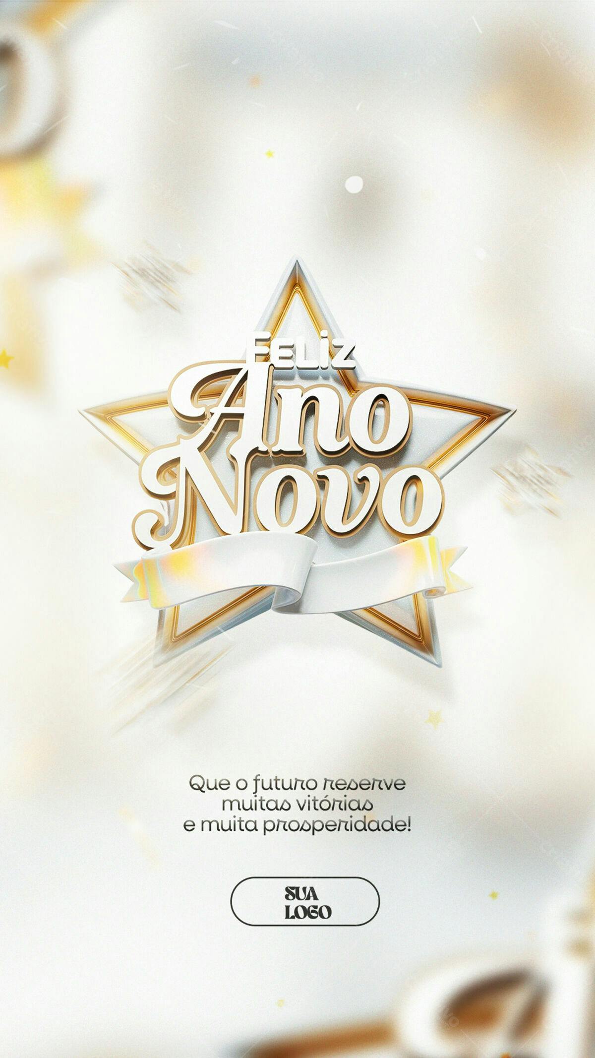 Flyer Feliz Ano Novo PSD Editável