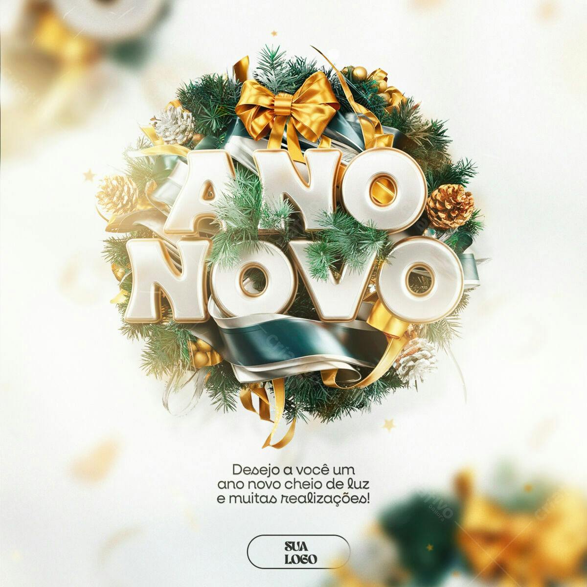 Flyer Feliz Ano Novo PSD Editável