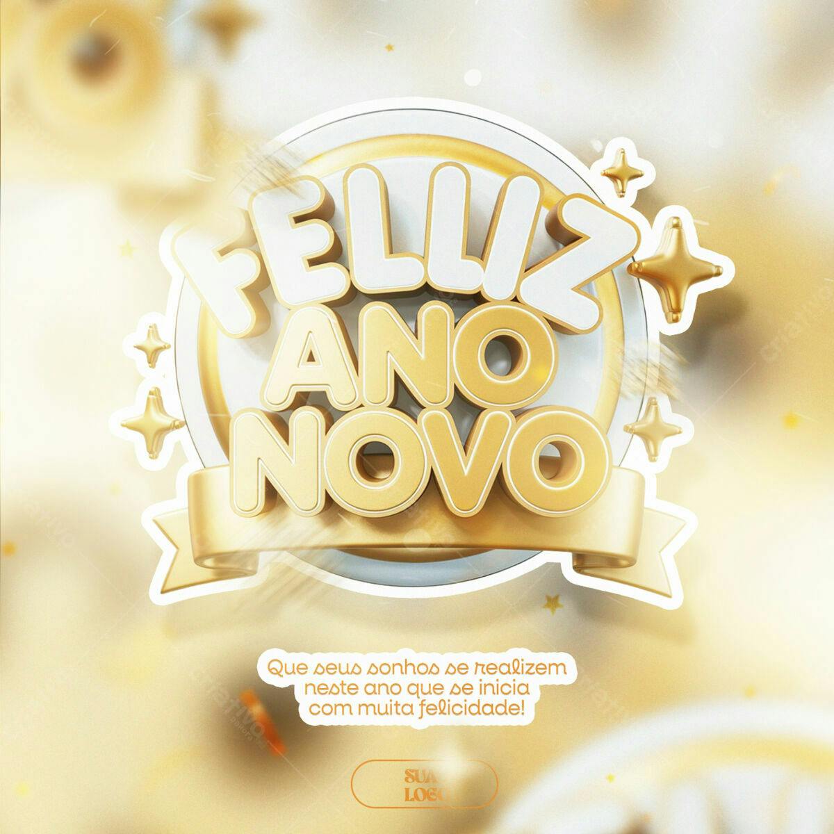 Flyer Feliz Ano Novo PSD Editável