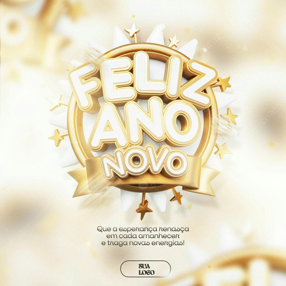 Postagem Feliz Ano Novo PSD Editável