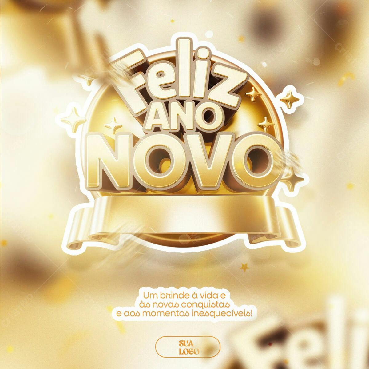 Flyer Feliz Ano Novo PSD Editável
