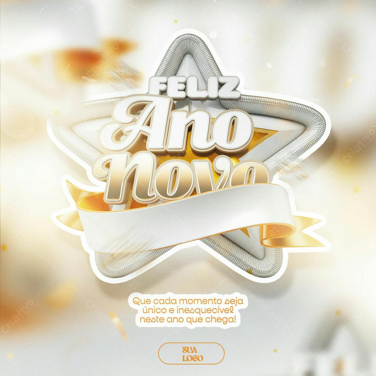 Flyer Feliz Ano Novo PSD Editável