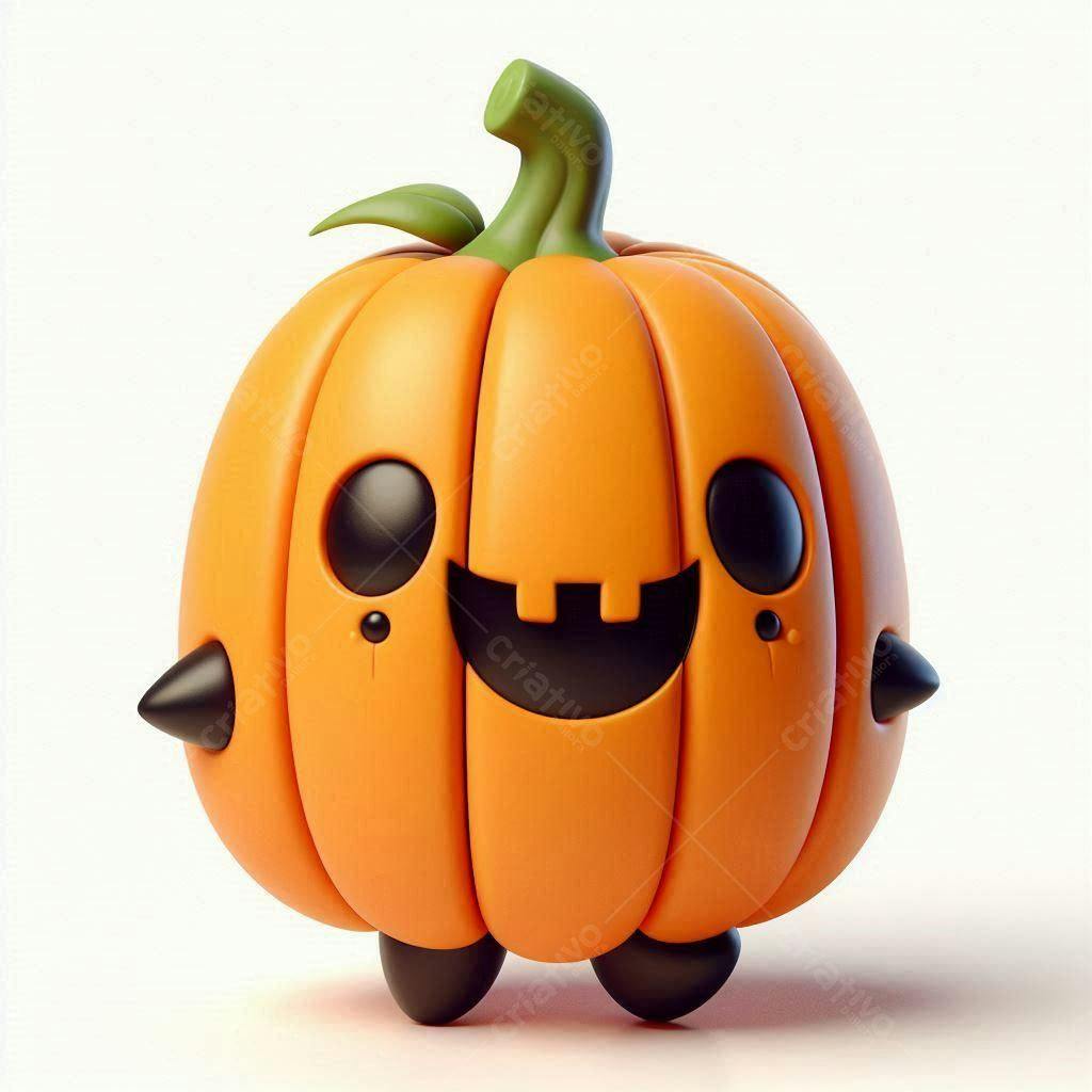 Abóbora fofa de Halloween sorriso largo