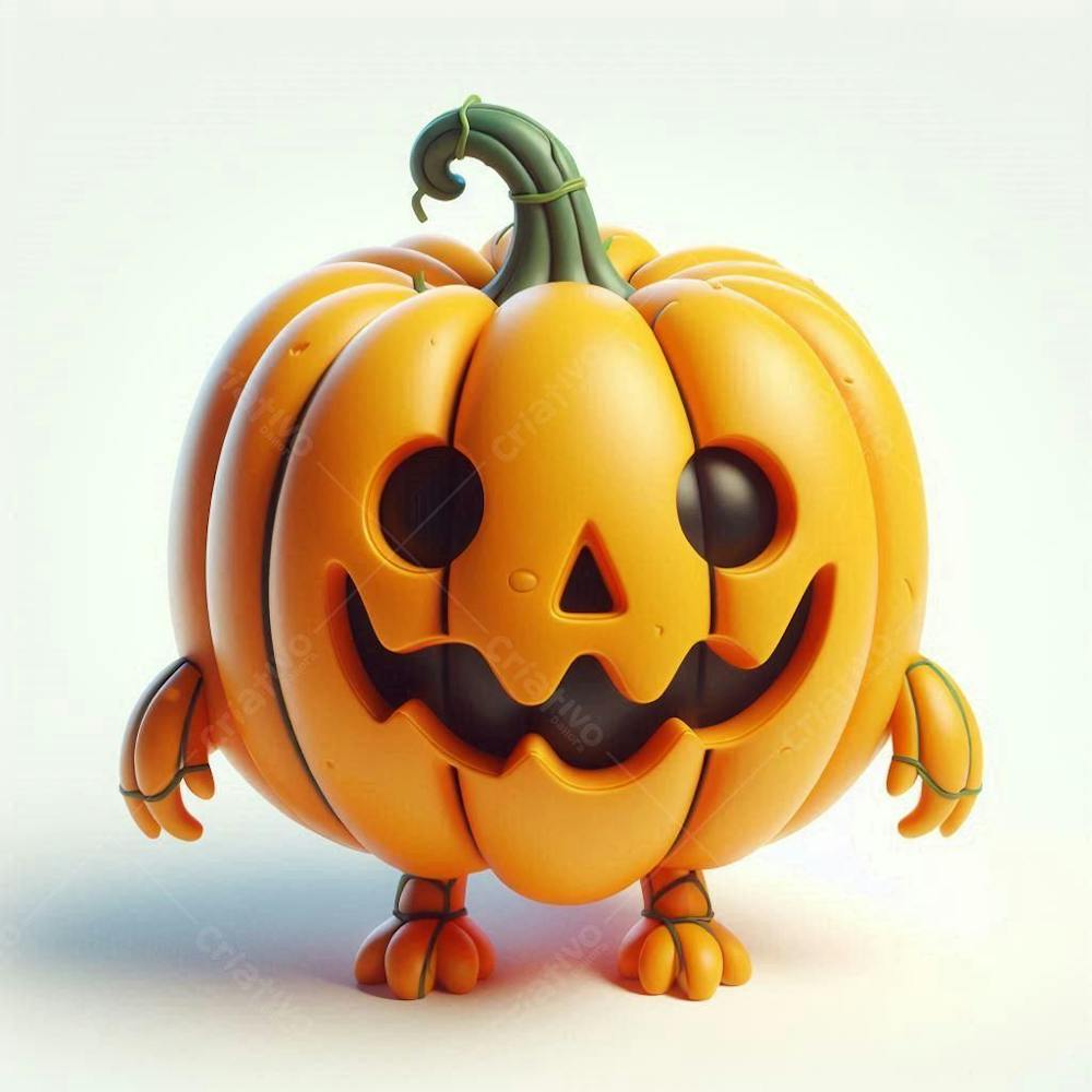 Abobora Laranja 3D Halloween IA