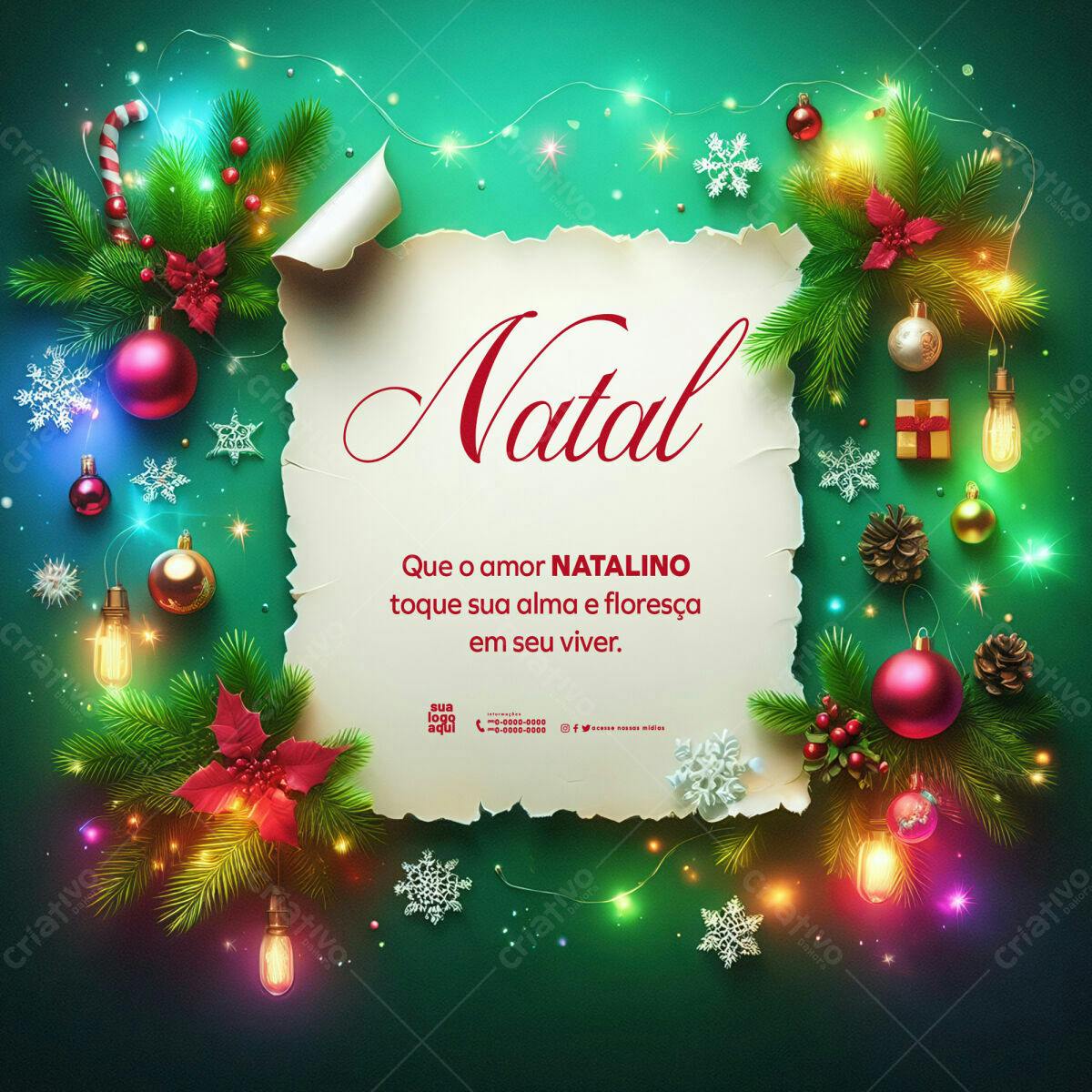 Postagem de Boas Festas Natal PSD Editável
