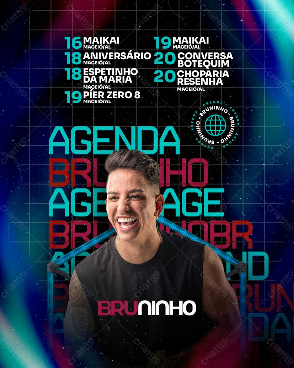 Agenda Semanal Outubro - Bruninho