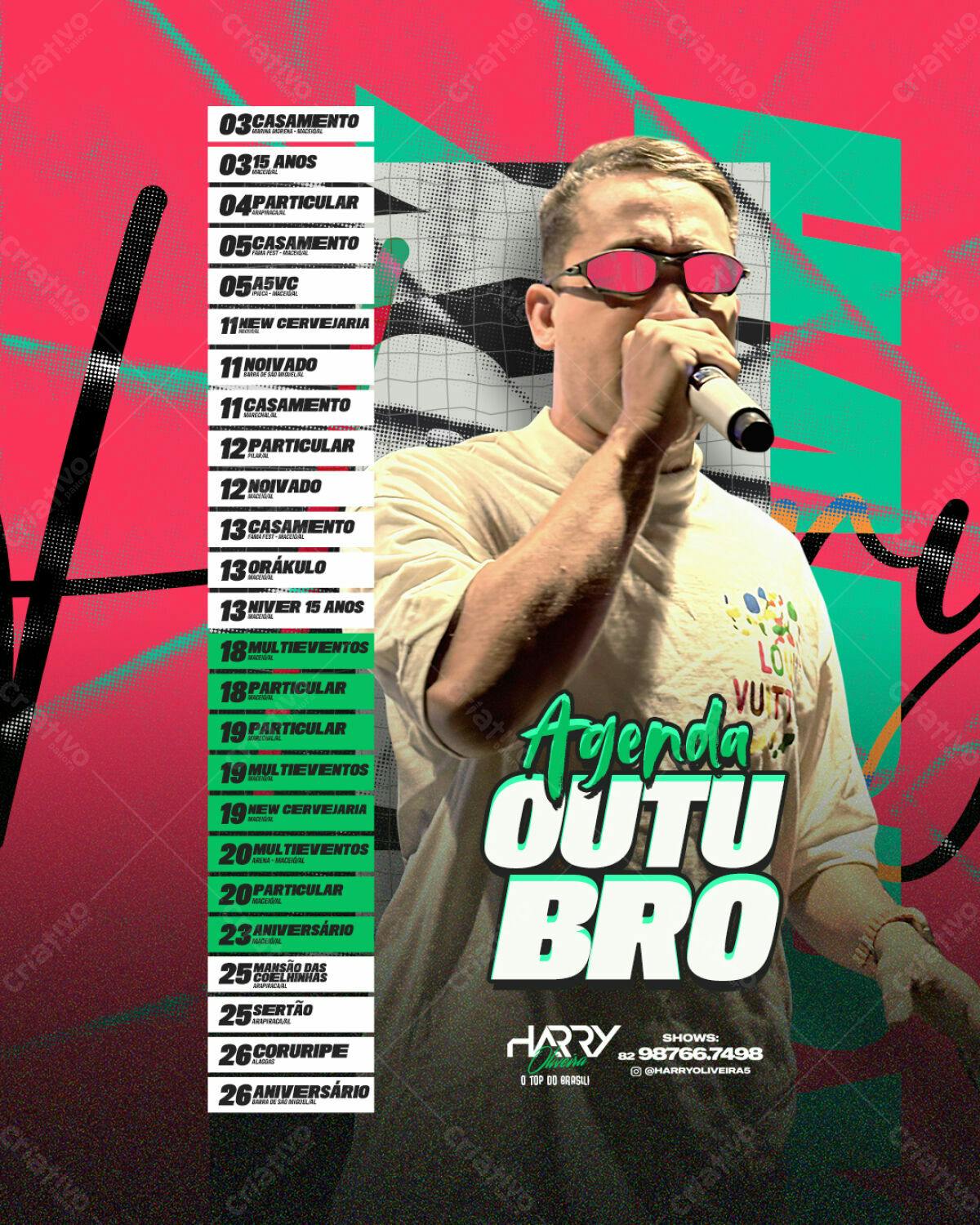 Flyer Agenda Outubro PSD Editável