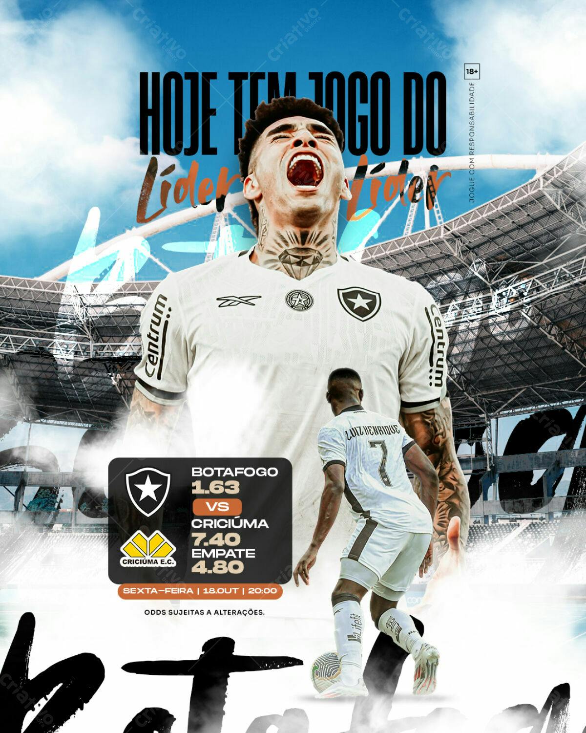 Flyer Jogo Botafogo x Criciúma PSD Editável