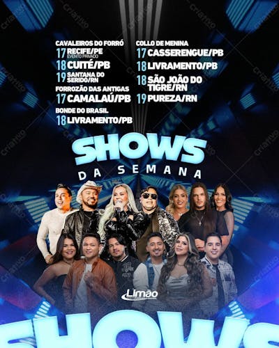 Shows da Semana Outubro - Artistas