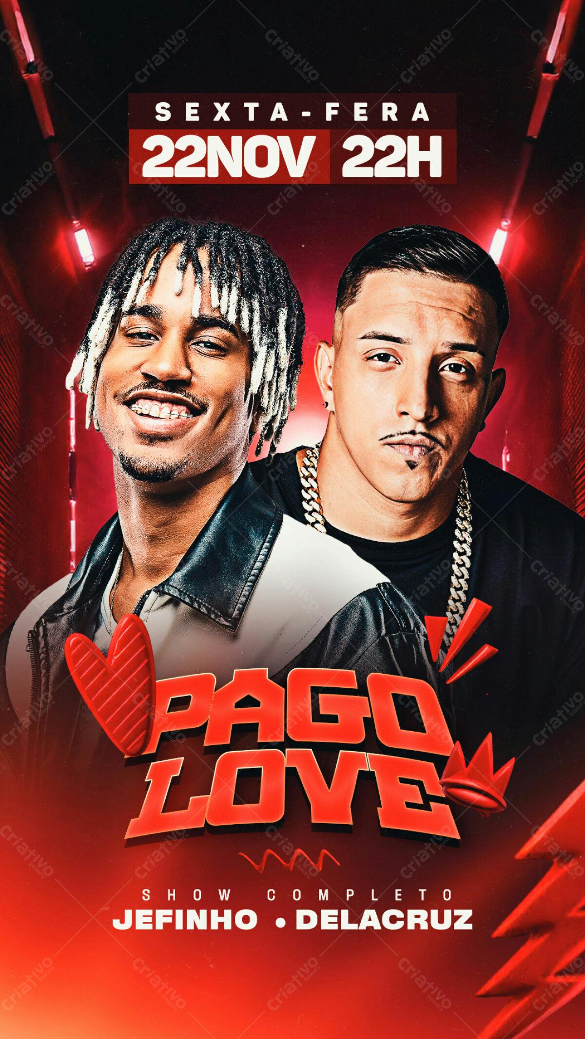 Flyer Festa Pago Love PSD Editável