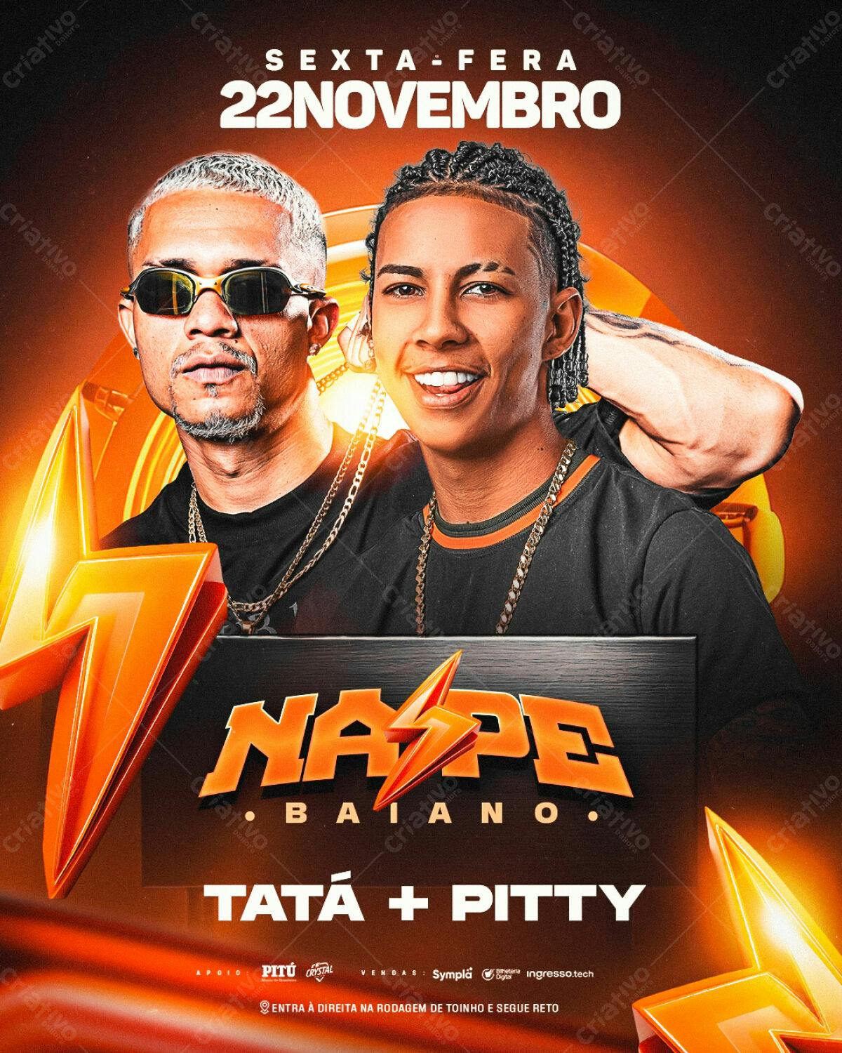 Flyer Festa Musical Tatá e Pitty PSD Editável