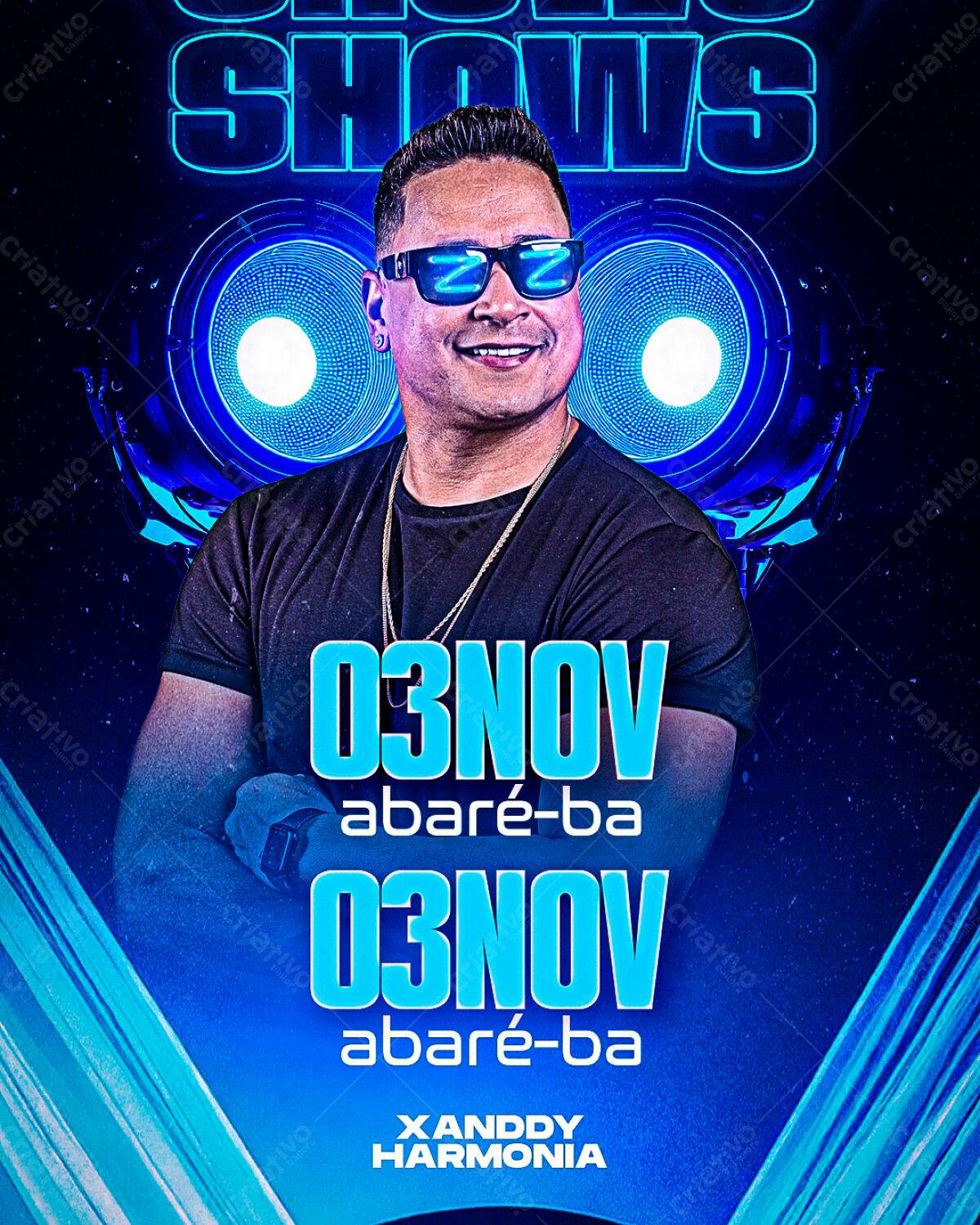 Flyer para Show Musical Xanddy Harmonia PSD Editável