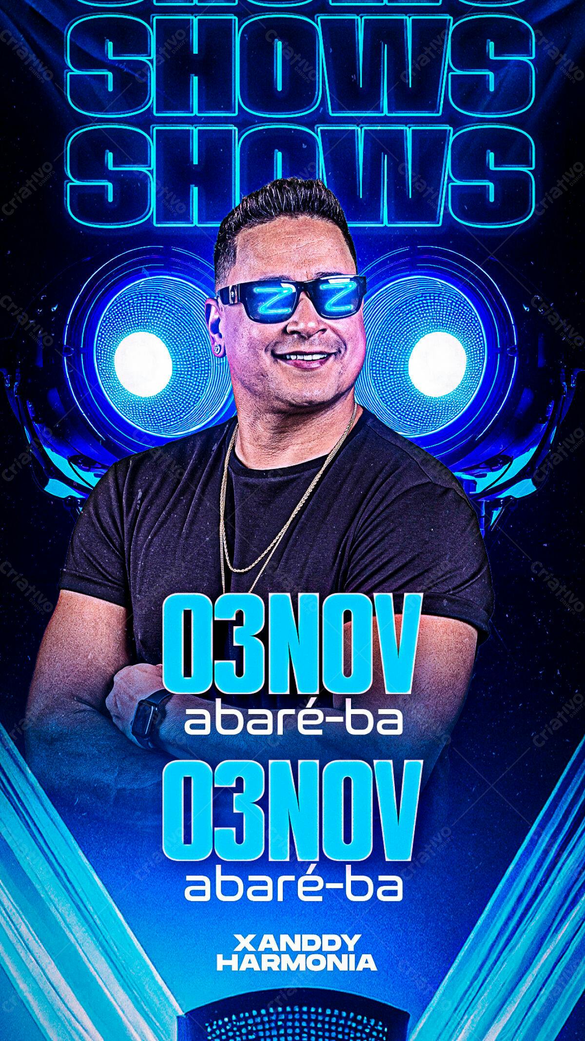 Flyer para Show de Xanddy Harmonia PSD Editável