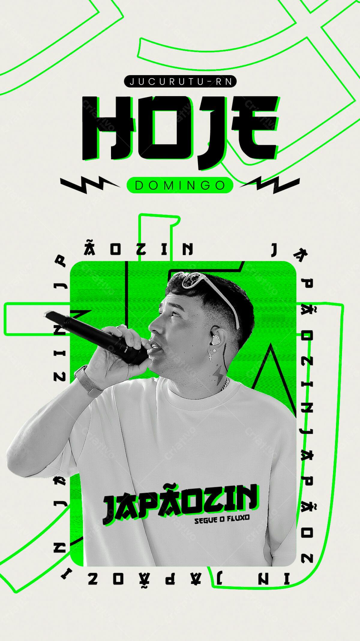 Flyer para Show Japãozin em Jucurutu-RN PSD Editável