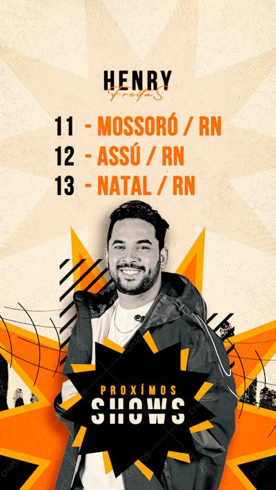 Agenda Semanal De Shows Story Psd Editavel
