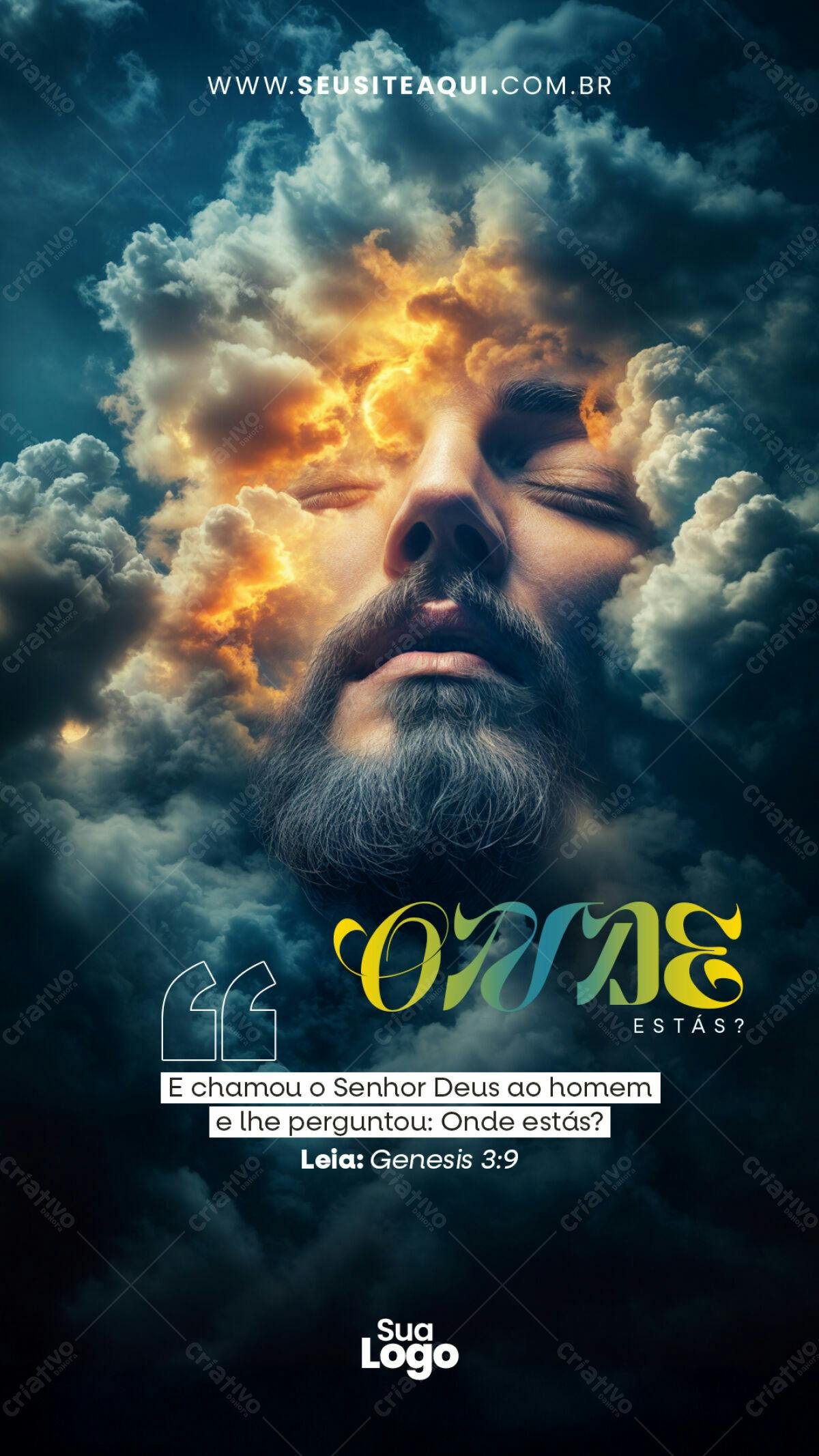 Flyer Cristão Reflexivo PSD Editável