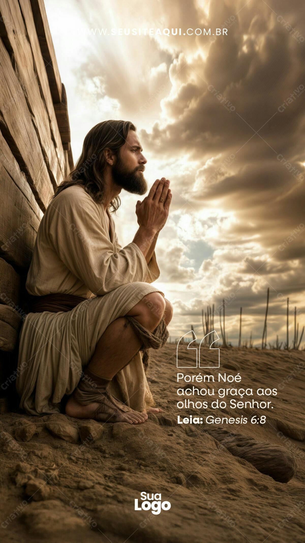 Post para Redes Sociais com Versículo Bíblico PSD Editável