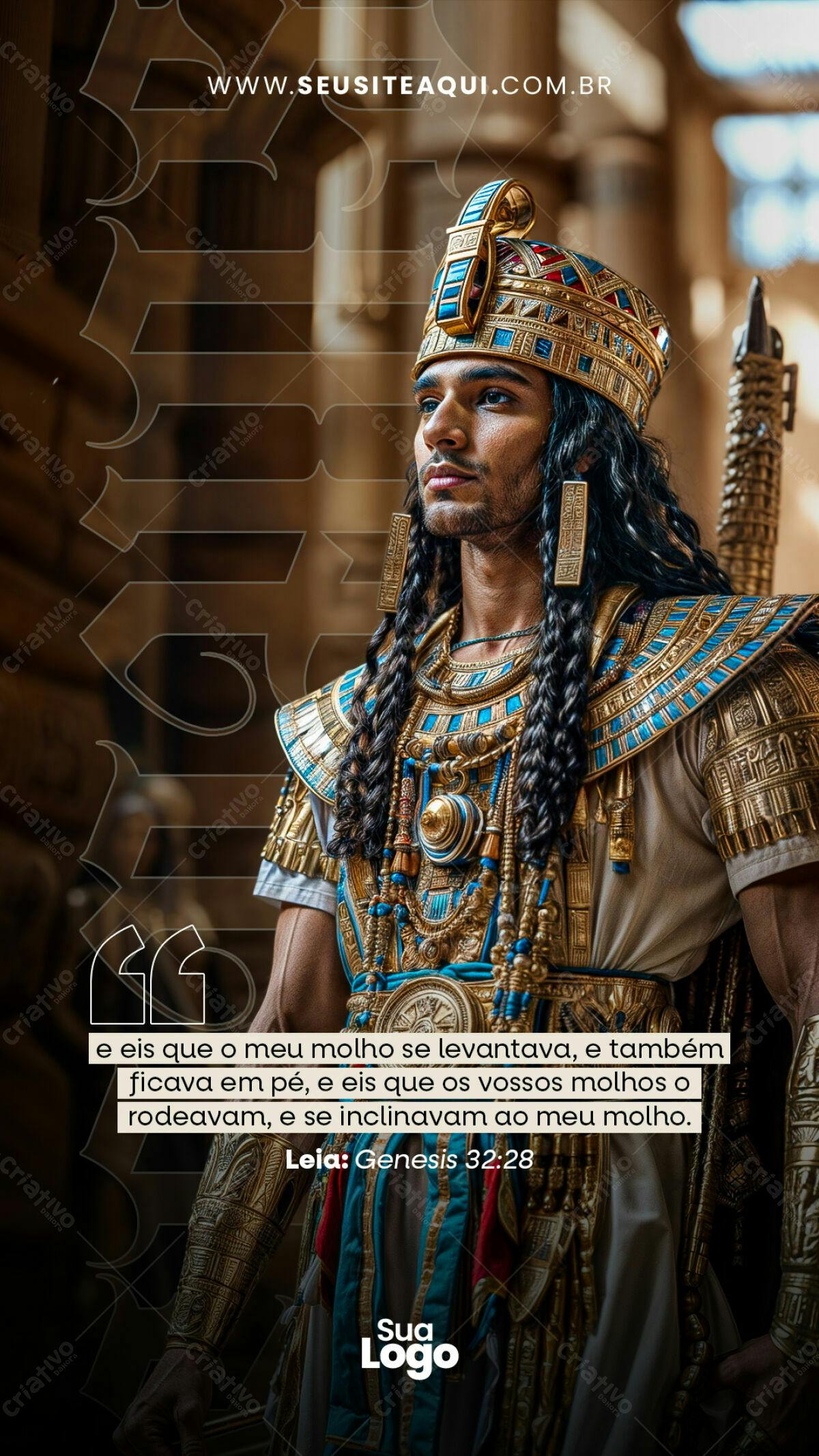 Poster Bíblico Rei Egípcio PSD Editável