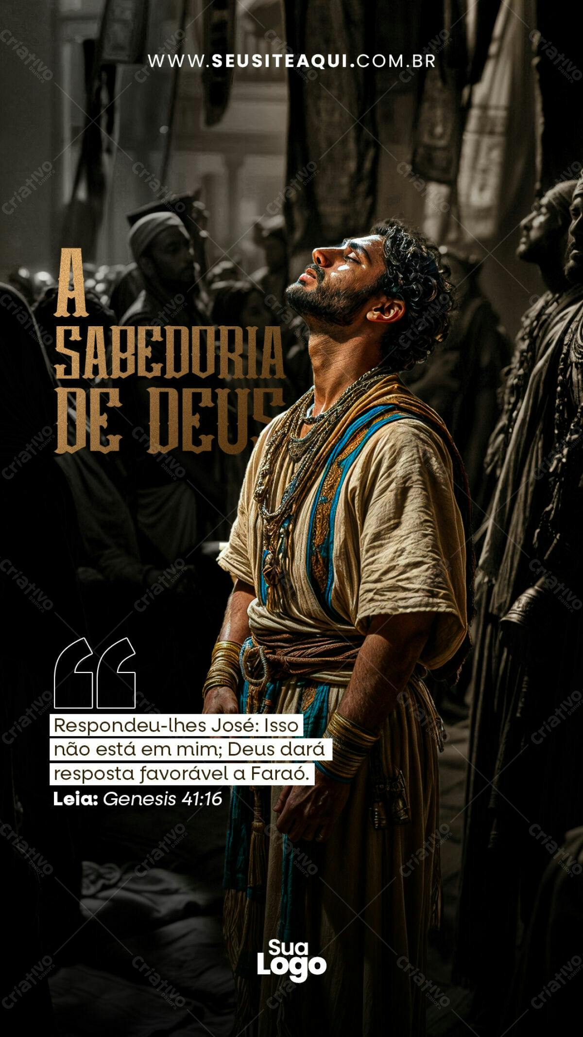 Poster Bíblico A Sabedoria de Deus PSD Editável