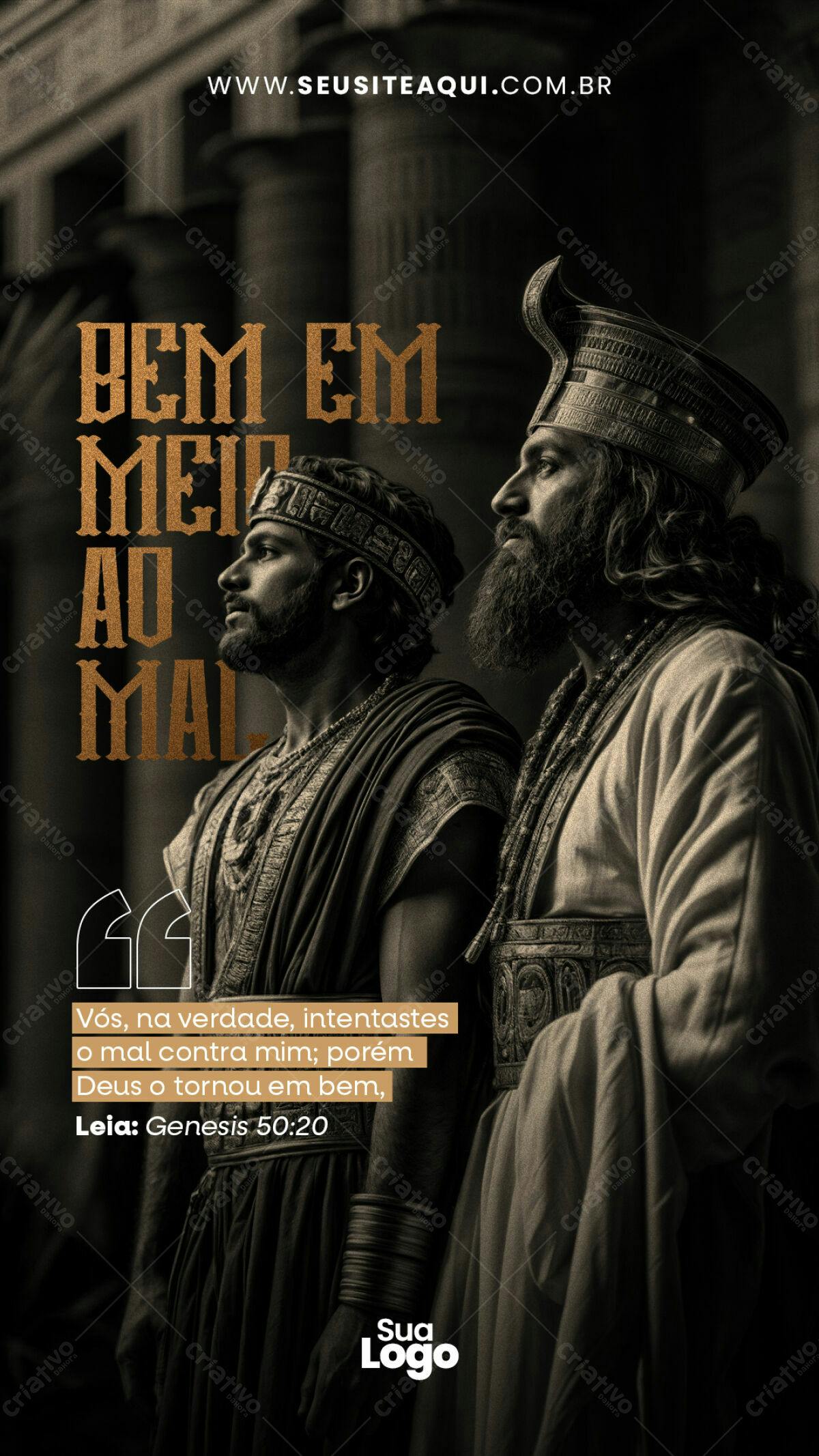 Flyer Bíblico Mensagem Inspiradora PSD Editável