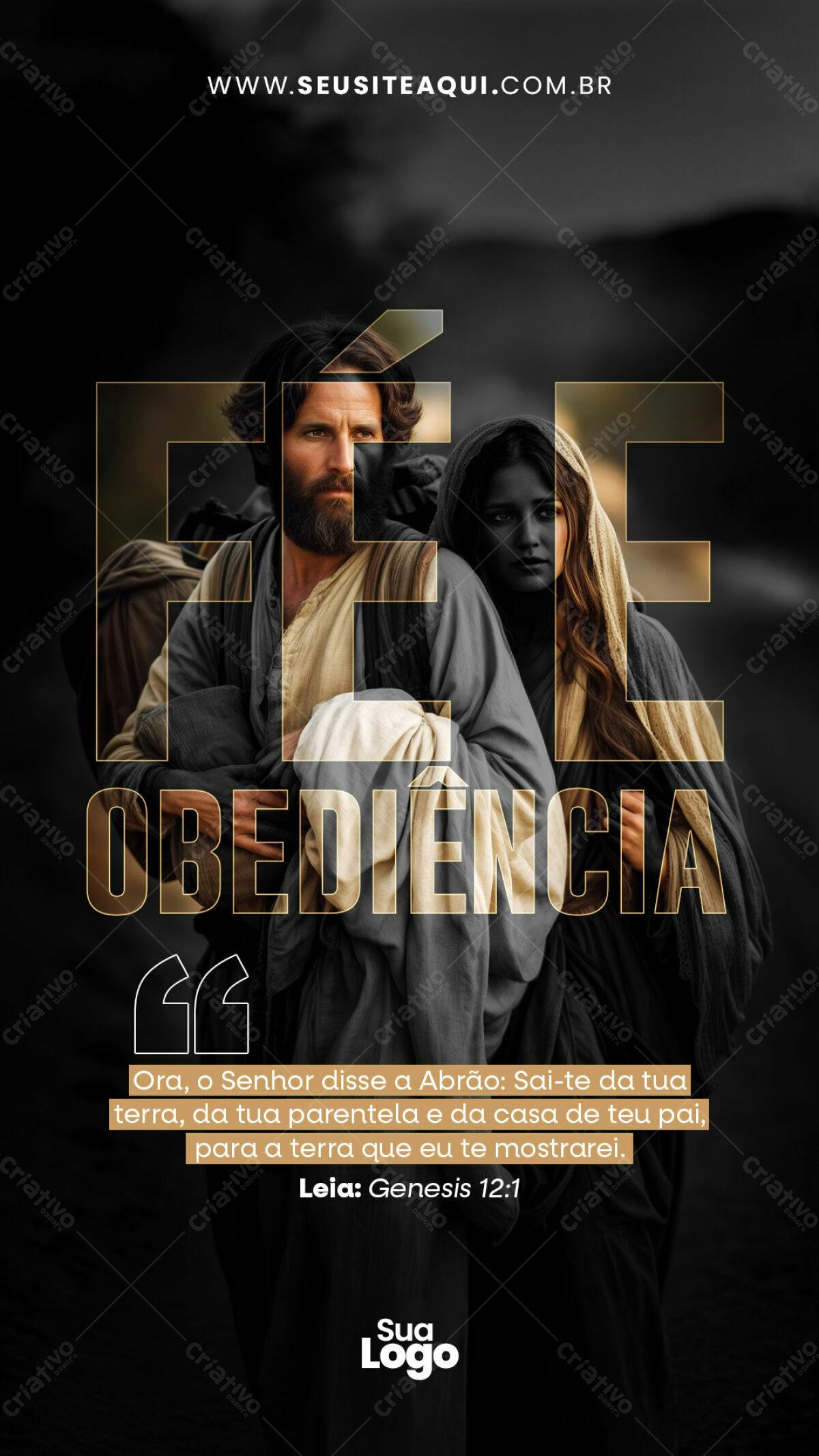Flyer Fé e Obediência PSD Editável