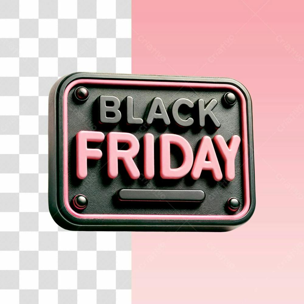 Selo Black Friday Rosa E Preto