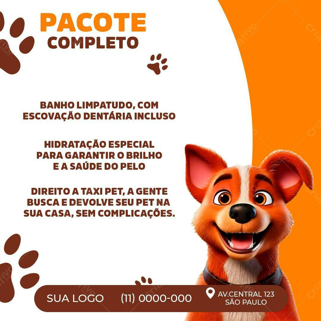Flyer para Pet Shop com Serviço de Taxi Pet PSD Editável