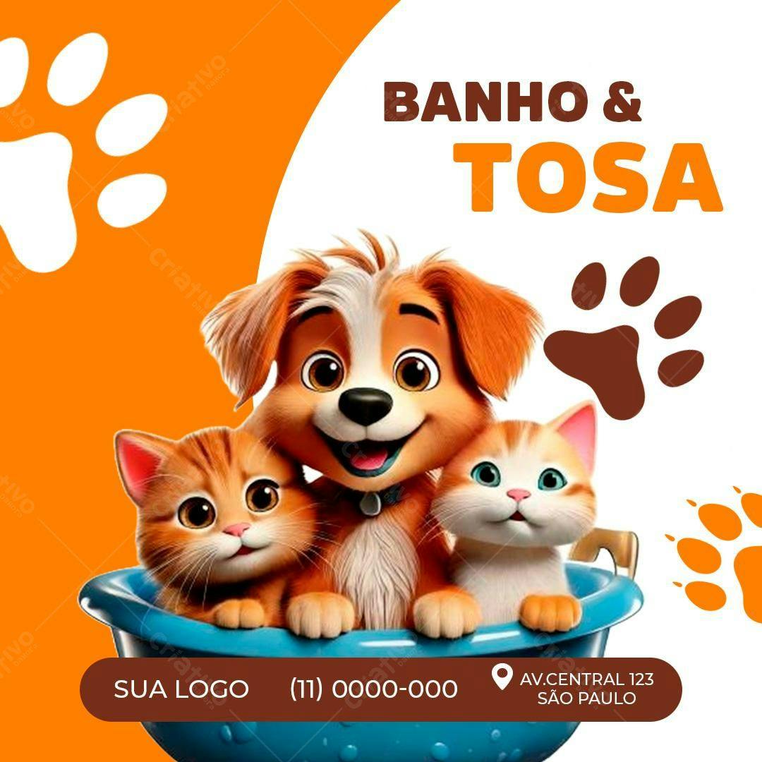 Flyer para Banho e Tosa PSD Editável