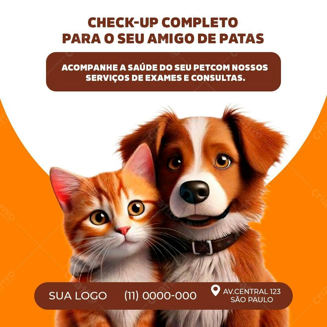 Flyer Veterinário Check-up Pet PSD Editável