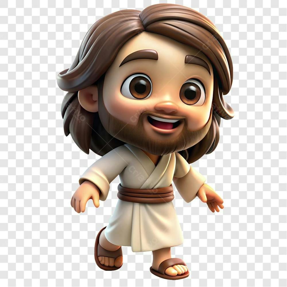 Personagem De Jesus Caminhando Elemento 3D Png Ia