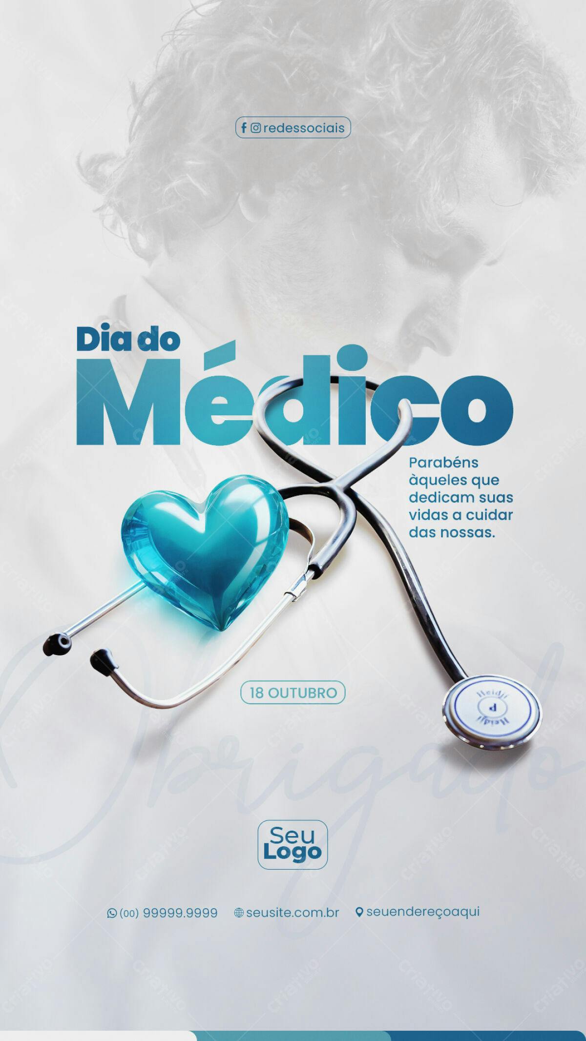 Flyer Dia do Médico PSD Editável
