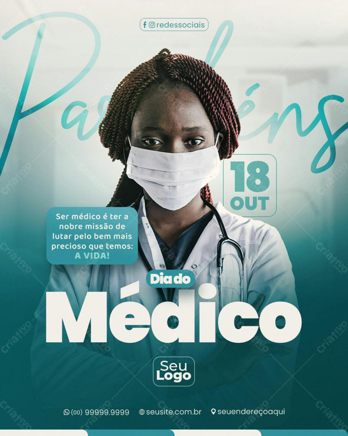 Flyer Dia do Médico PSD Editável