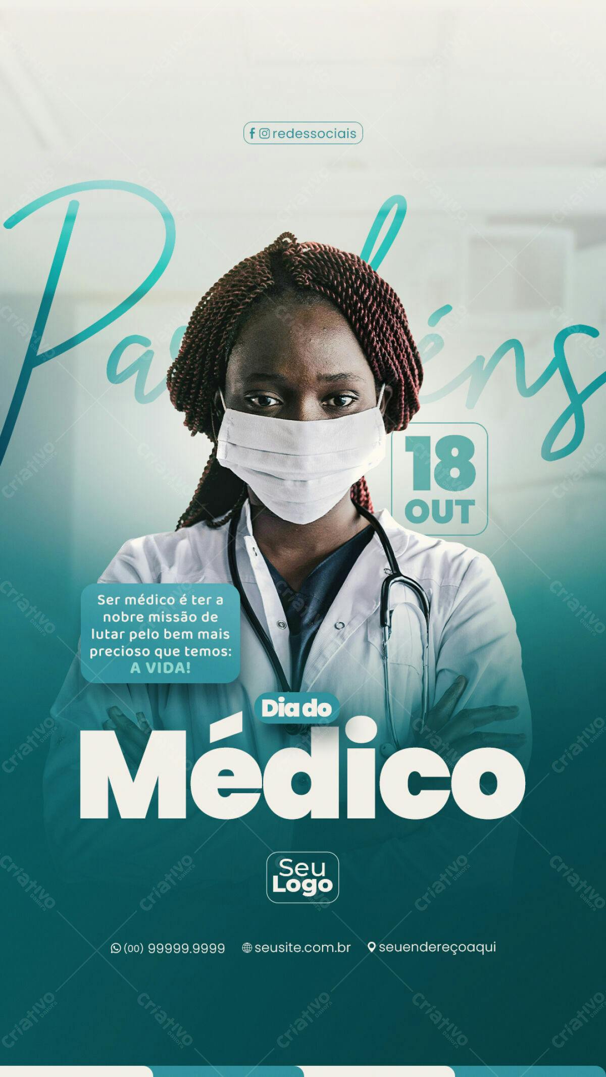 Flyer Dia do Médico PSD Editável