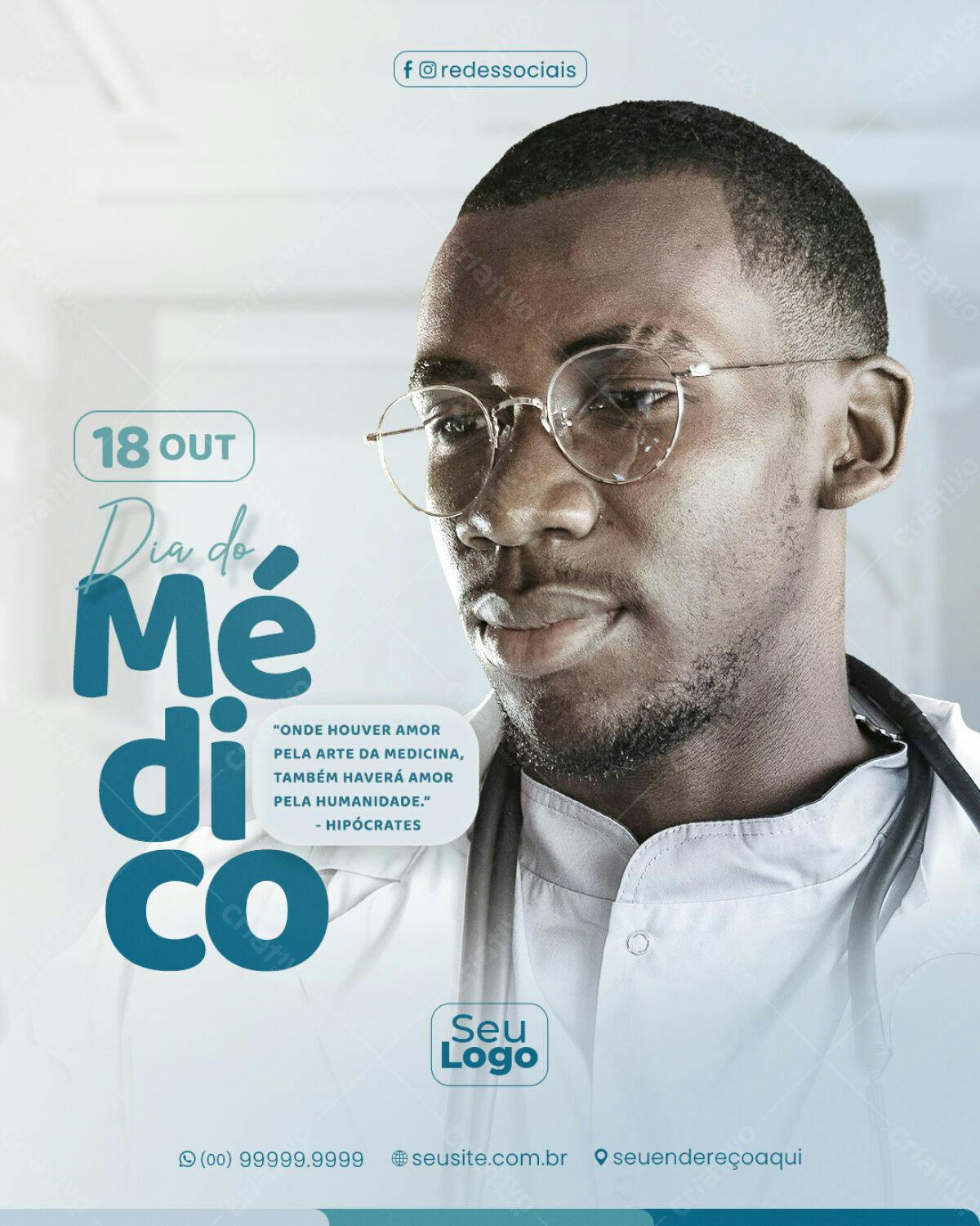 Flyer Dia do Médico PSD Editável