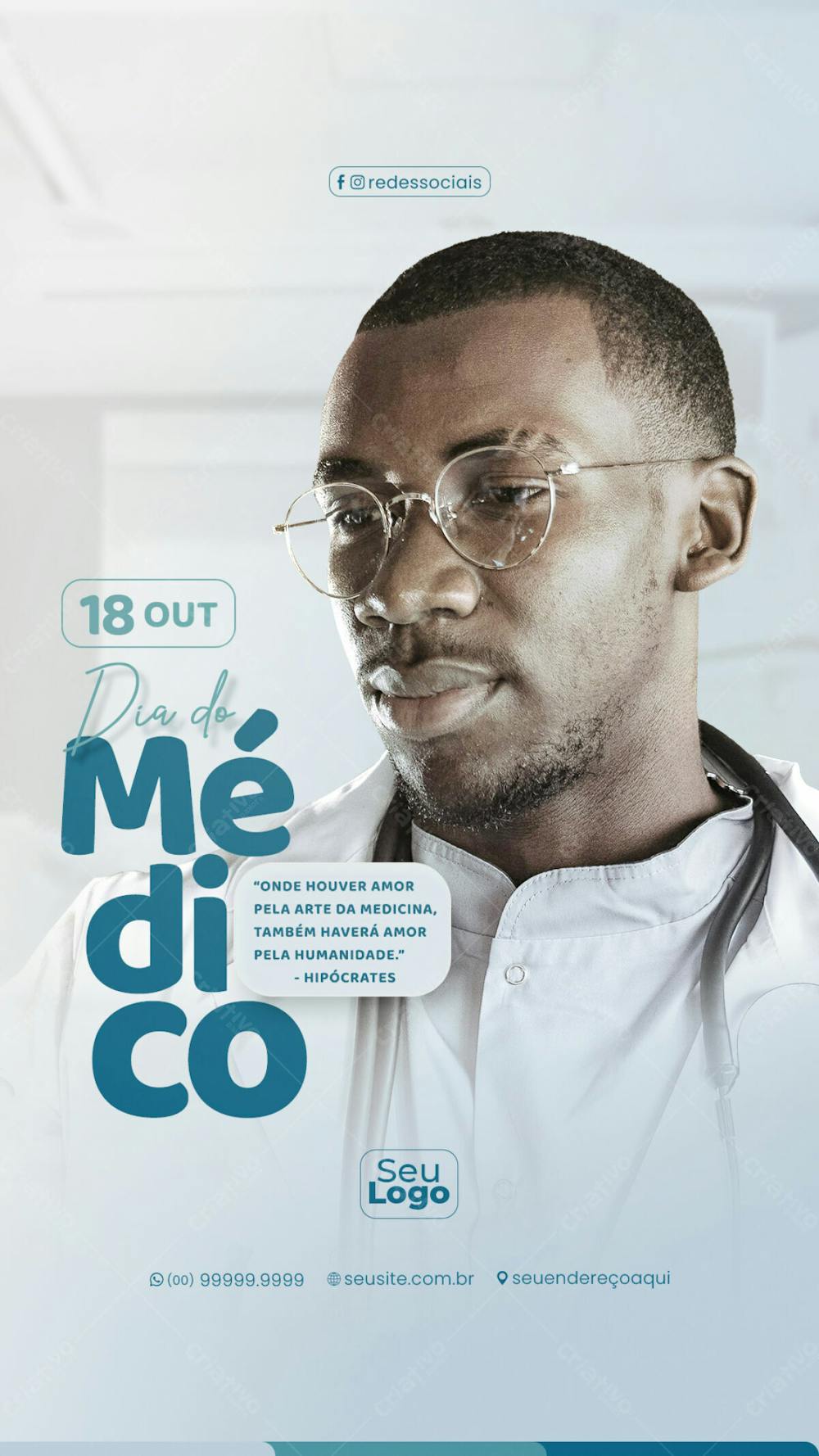 Story Dia Do Médico 18 De Outubro Social Media Psd Editável