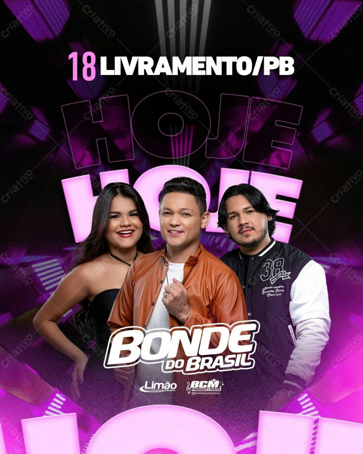 Flyer para Show do Bonde do Brasil em Livramento/PB PSD Editável