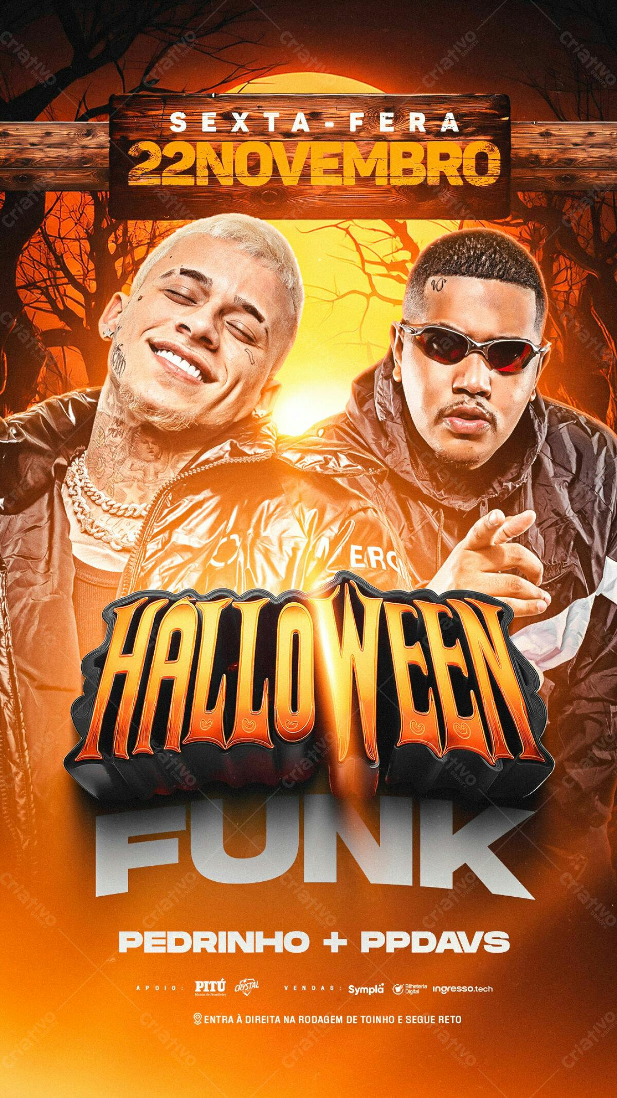 Flyer Festa Halloween Funk PSD Editável