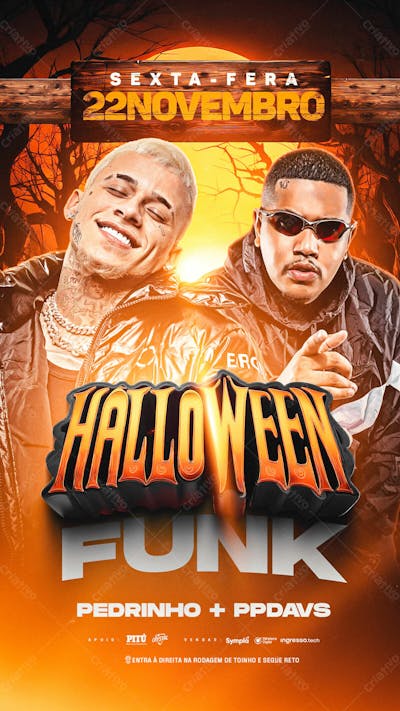 Flyer Evento Halloween Funk Story Psd Editável
