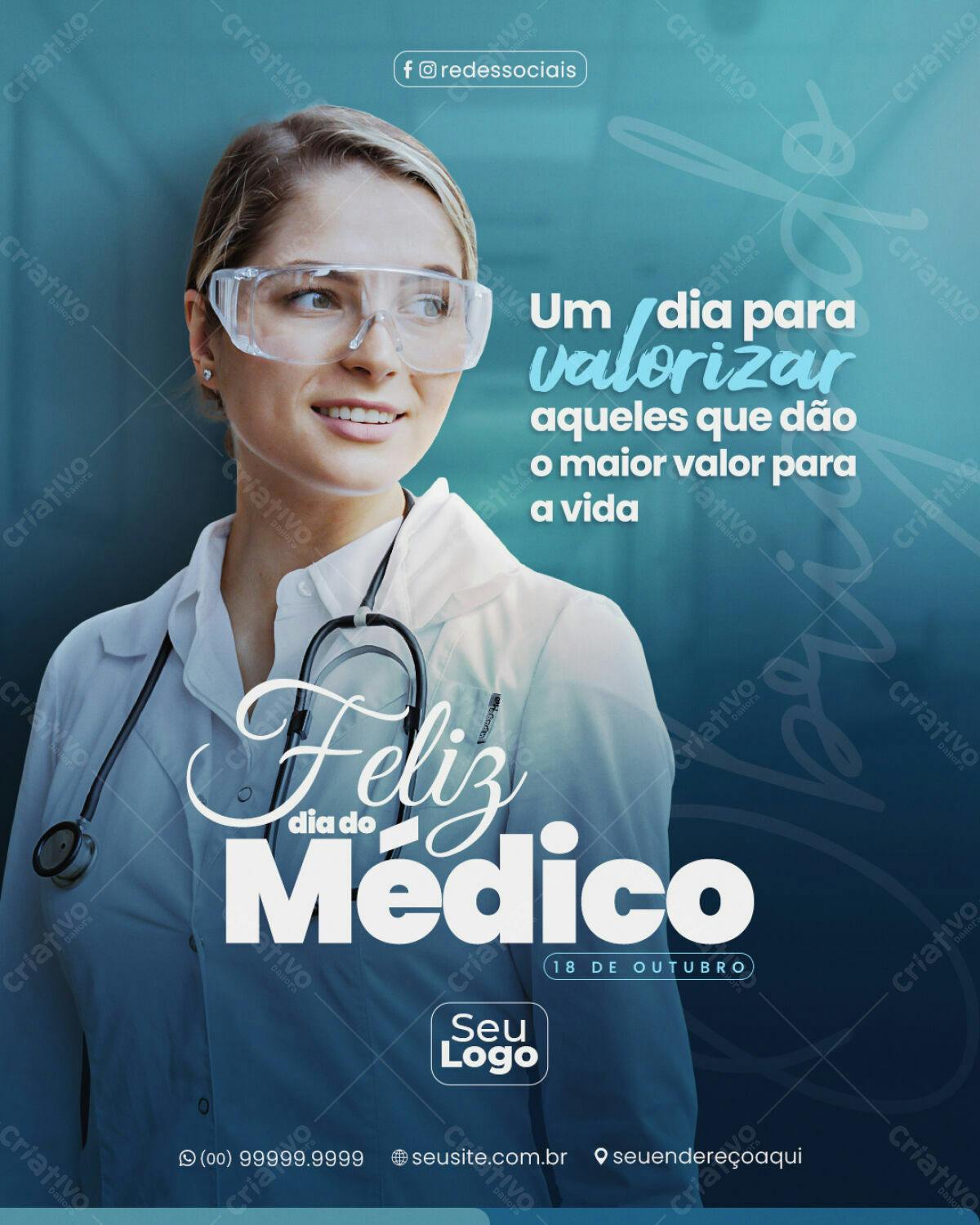 Postagem Dia do Médico PSD Editável
