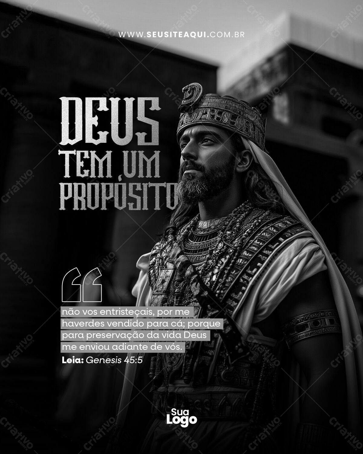 Post para Redes Sociais com Versículo Bíblico PSD Editável