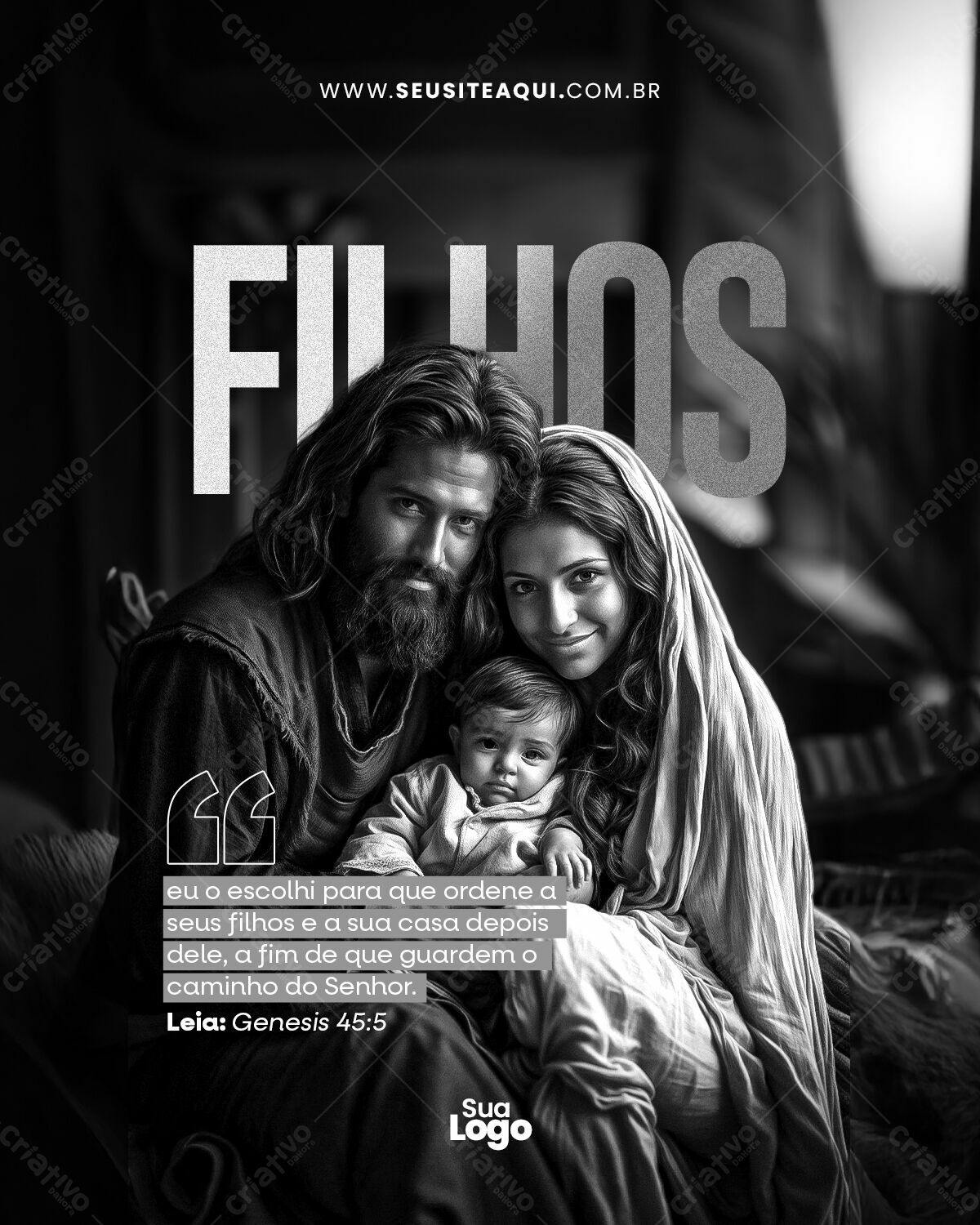 Post para Redes Sociais Família Cristã PSD Editável
