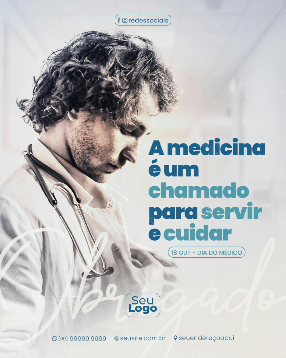 Post para Dia do Médico PSD Editável