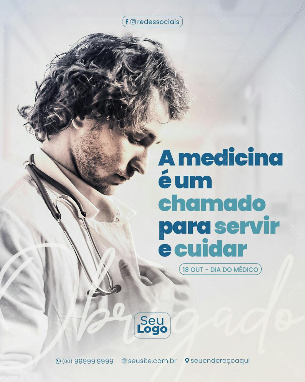 Dia Do Médico 18 De Outubro Social Media Psd Editável